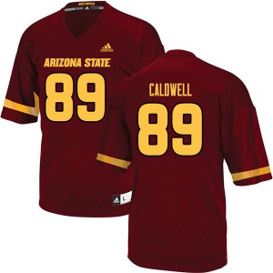 Men's Arizona State Sun Devils Jarick Caldwell #89 College Maroon Jerseys 860186-907