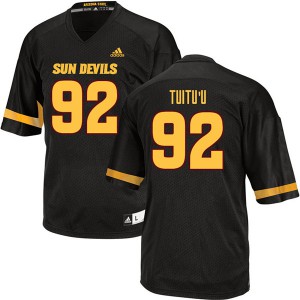 Mens Arizona State Sun Devils Nami Tuitu'u #92 Black Stitch Jerseys 528875-815