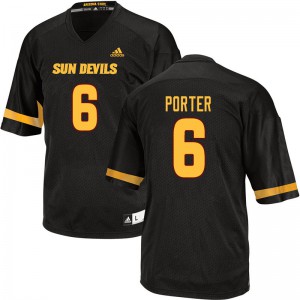 Mens Arizona State Sun Devils Geordon Porter #6 Official Black Jersey 318290-871