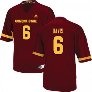 Men Arizona State Sun Devils Timarcus Davis #6 Stitched Maroon Jersey 779004-702