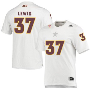 Men's Arizona State Sun Devils Conner Lewis #37 White Stitched Jerseys 379447-614