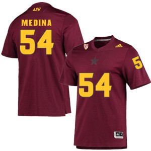 Men Arizona State Sun Devils Eddie Medina #54 Embroidery Maroon Jersey 580462-715
