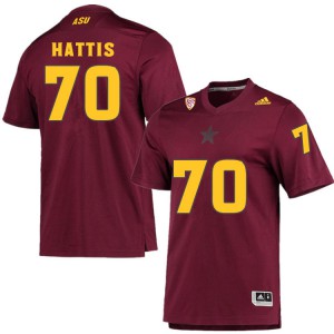 Men's Arizona State Sun Devils Henry Hattis #70 Embroidery Maroon Jerseys 776097-435