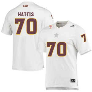 Men's Arizona State Sun Devils Henry Hattis #70 White College Jerseys 484149-356