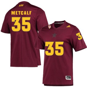 Men's Arizona State Sun Devils Mekhi Metcalf #35 University Maroon Jerseys 781551-997