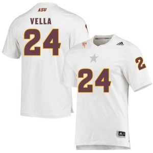 Men Arizona State Sun Devils Noah Vella #24 White Stitch Jerseys 776887-922