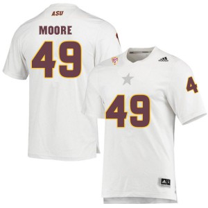 Mens Arizona State Sun Devils Travez Moore #49 White Stitched Jerseys 459255-306