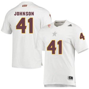 Men Arizona State Sun Devils Tyler Johnson #41 White Official Jersey 855628-458