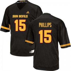 Men Arizona State Sun Devils Cam Phillips #15 Black Football Jersey 538361-282