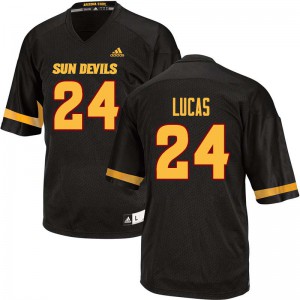 Men's Arizona State Sun Devils Chase Lucas #24 Embroidery Black Jersey 693433-772