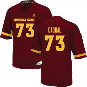 Men's Arizona State Sun Devils Cohl Cabral #73 Stitch Maroon Jerseys 547320-969