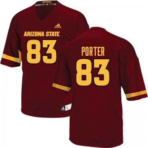 Men Arizona State Sun Devils Geordon Porter #83 Football Maroon Jerseys 276310-226