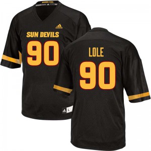Mens Arizona State Sun Devils Jermayne Lole #90 Embroidery Black Jersey 708796-739
