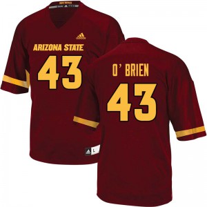 Mens Arizona State Sun Devils John O'Brien #43 Maroon Football Jersey 475214-745