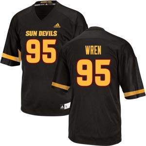 Men's Arizona State Sun Devils Renell Wren #95 Black College Jersey 112643-185