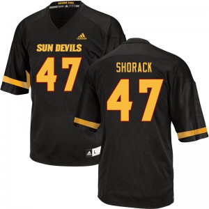 Men Arizona State Sun Devils Thomas Shorack #47 Black University Jerseys 165839-603