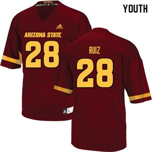 Youth Arizona State Sun Devils Angel Ruiz #28 Embroidery Maroon Jersey 365801-336