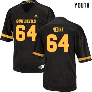 Youth Arizona State Sun Devils Eddie Medina #64 Black High School Jersey 920649-437