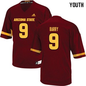 Youth Arizona State Sun Devils Grayson Barry #9 Maroon High School Jerseys 623163-444
