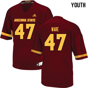 Youth Arizona State Sun Devils Jordan Ware #47 University Maroon Jersey 575584-474