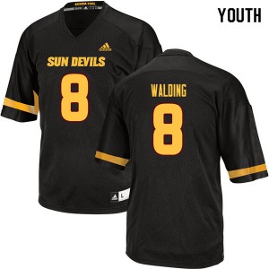 Youth Arizona State Sun Devils Kurt Walding #8 High School Black Jerseys 166189-818