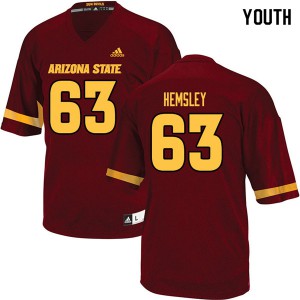 Youth Arizona State Sun Devils Roy Hemsley #63 Official Maroon Jersey 868892-190