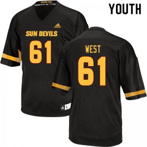 Youth Arizona State Sun Devils Dohnovan West #61 Player Black Jersey 440856-924
