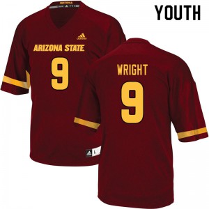 Youth Arizona State Sun Devils Stephon Wright #9 Maroon Football Jersey 782965-617