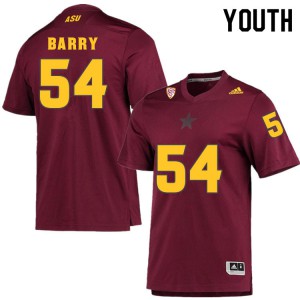 Youth Arizona State Sun Devils Austin Barry #54 Maroon Embroidery Jersey 182177-480