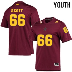 Youth Arizona State Sun Devils Ben Scott #66 College Maroon Jersey 161841-721