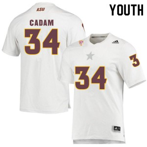 Youth Arizona State Sun Devils Cade Cadam #34 Official White Jersey 816534-493