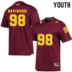 Youth Arizona State Sun Devils D.J. Davidson #98 Maroon College Jerseys 538318-777