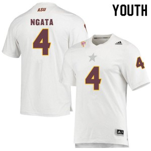 Youth Arizona State Sun Devils Daniyel Ngata #4 Stitched White Jerseys 302588-994