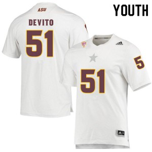 Youth Arizona State Sun Devils Dylan DeVito #51 Embroidery White Jersey 146022-793