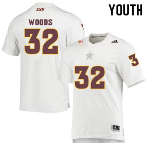 Youth Arizona State Sun Devils Ed Woods #32 Official White Jerseys 637052-140