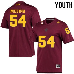 Youth Arizona State Sun Devils Eddie Medina #54 Maroon Football Jerseys 151241-374