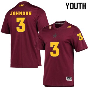 Youth Arizona State Sun Devils Isaiah Johnson #3 Maroon University Jersey 983891-716