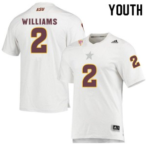 Youth Arizona State Sun Devils Jaydon Williams #2 Stitched White Jersey 262253-794