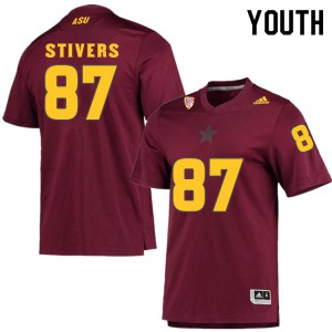 Youth Arizona State Sun Devils John Stivers #87 Maroon Official Jersey 694248-934