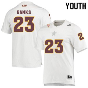 Youth Arizona State Sun Devils Jordan Banks #23 Stitch White Jersey 418422-329