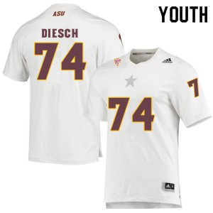 Youth Arizona State Sun Devils Kellen Diesch #74 Stitched White Jersey 213678-311