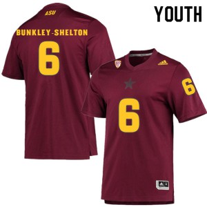 Youth Arizona State Sun Devils LV Bunkley-Shelton #6 Maroon High School Jerseys 462772-981