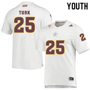 Youth Arizona State Sun Devils Michael Turk #25 Football White Jersey 258957-810