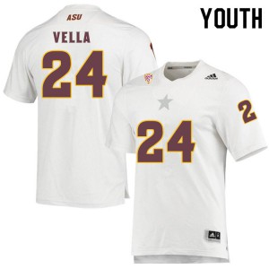 Youth Arizona State Sun Devils Noah Vella #24 White Official Jerseys 236789-364