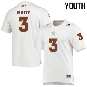 Youth Arizona State Sun Devils Rachaad White #3 White Football Jersey 657802-778