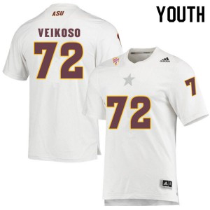 Youth Arizona State Sun Devils Sione Veikoso #72 Embroidery White Jersey 632414-855