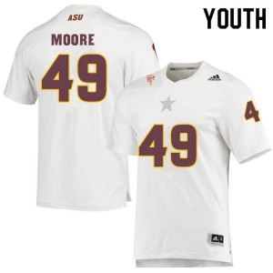 Youth Arizona State Sun Devils Travez Moore #49 White Football Jersey 391629-795