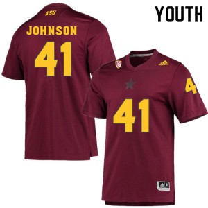 Youth Arizona State Sun Devils Tyler Johnson #41 Football Maroon Jerseys 770842-669