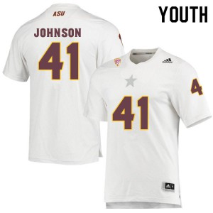 Youth Arizona State Sun Devils Tyler Johnson #41 Stitch White Jersey 140743-602