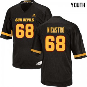 Youth Arizona State Sun Devils Anthony Nicastro #68 NCAA Black Jersey 177398-558